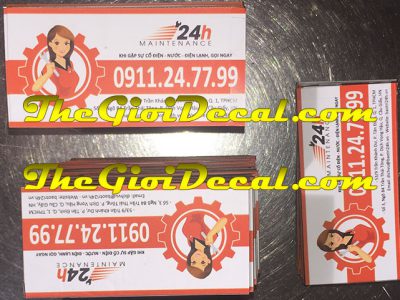 In Decal logo nam châm dẻo Maintenance 24H