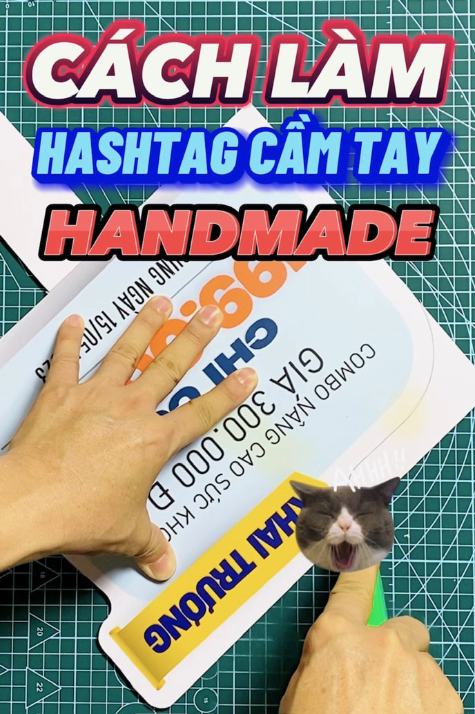 Cách làm hashtag cầm tay handmade