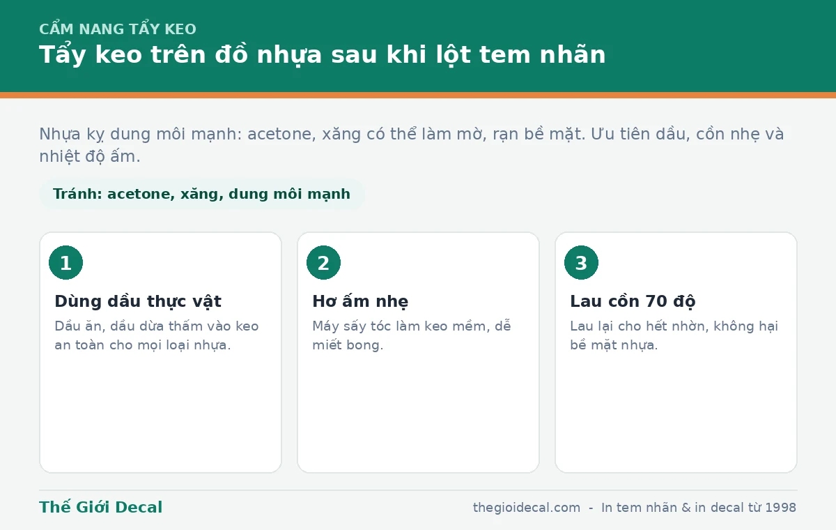 Cách tẩy keo trên đồ nhựa sau khi lột bỏ tem nhãn