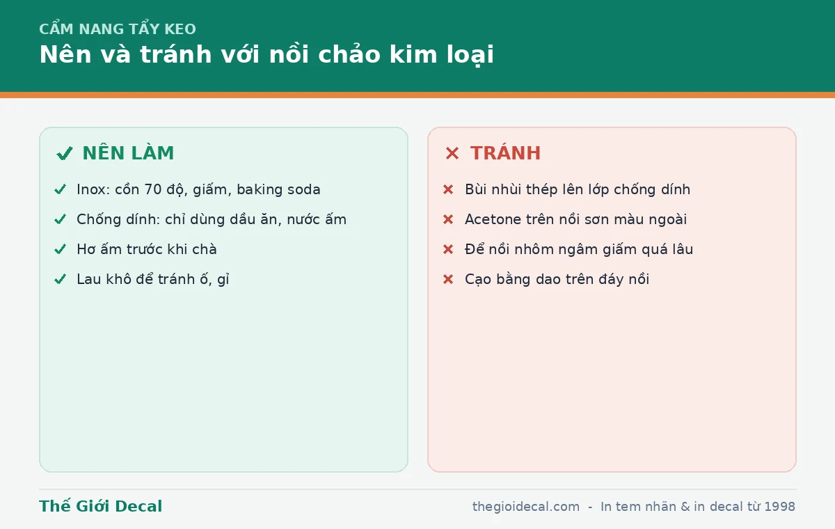Những điều nên và tránh với nồi chảo kim loại