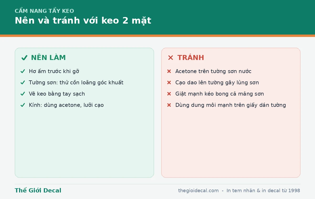 Những điều nên và tránh với keo 2 mặt