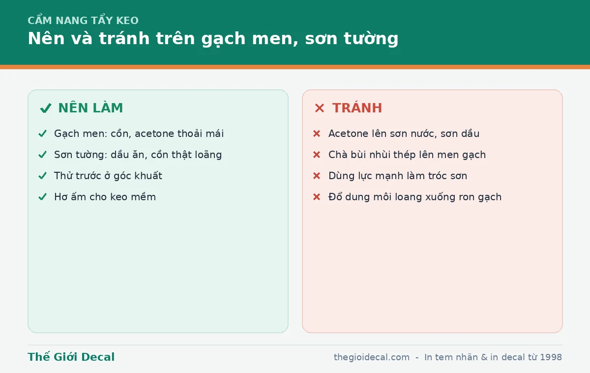 Những điều nên và tránh trên gạch men, sơn tường