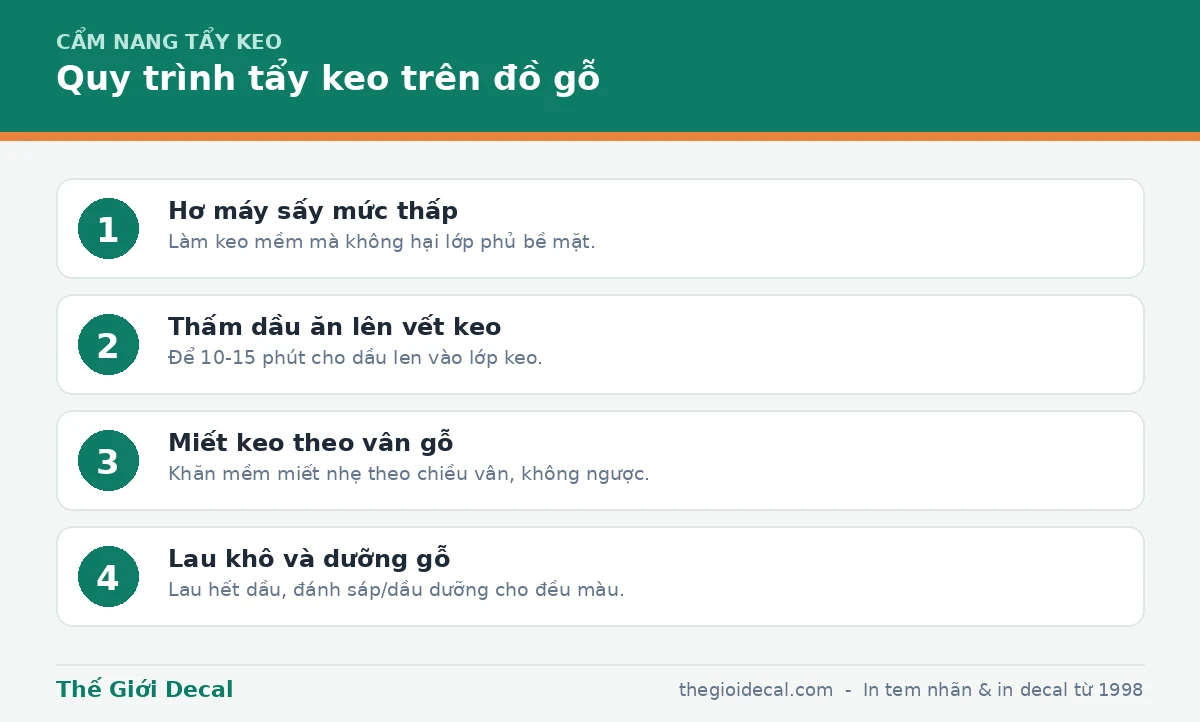 Quy trình tẩy keo trên gỗ nội thất