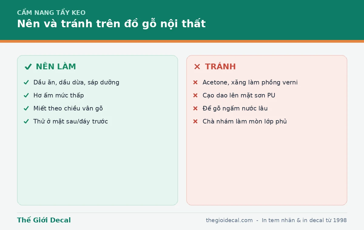 Những điều nên và tránh khi tẩy keo trên gỗ
