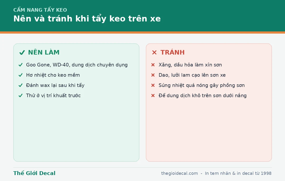 Những điều nên và tránh khi tẩy keo trên xe