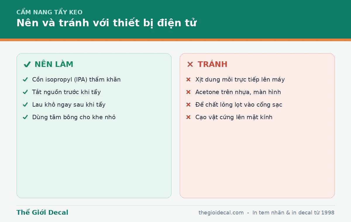 Những điều nên và tránh khi tẩy keo đồ điện tử