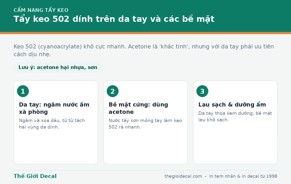 Cách tẩy keo 502 dính trên da tay và bề mặt đồ dùng