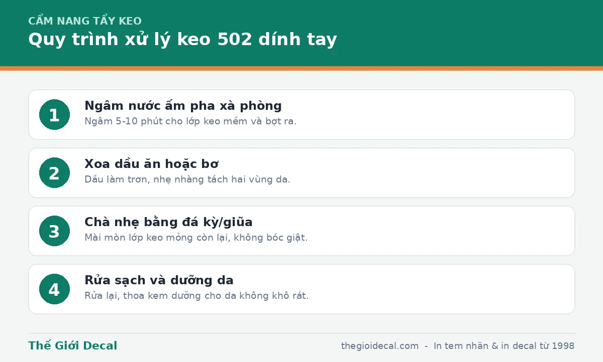 Quy trình tẩy keo 502 từng bước