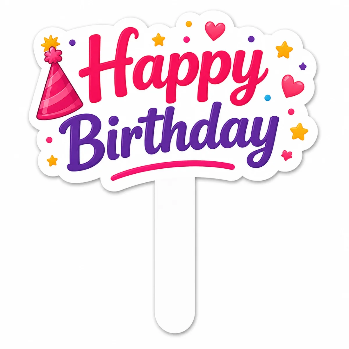 Mẫu bảng hashtag cầm tay sinh nhật: Happy Birthday