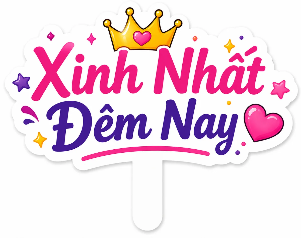 Mẫu bảng hashtag cầm tay: Xinh nhất đêm nay